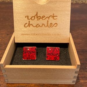 Robert Charles Rose Cufflinks. One of kind for her or him